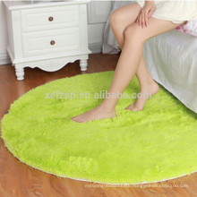 round green bedroom microfiber long hair carpet rug